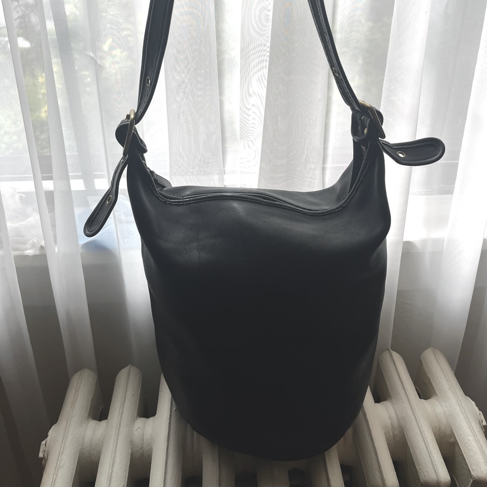 Coach Large Bucket Bag - Black Leather